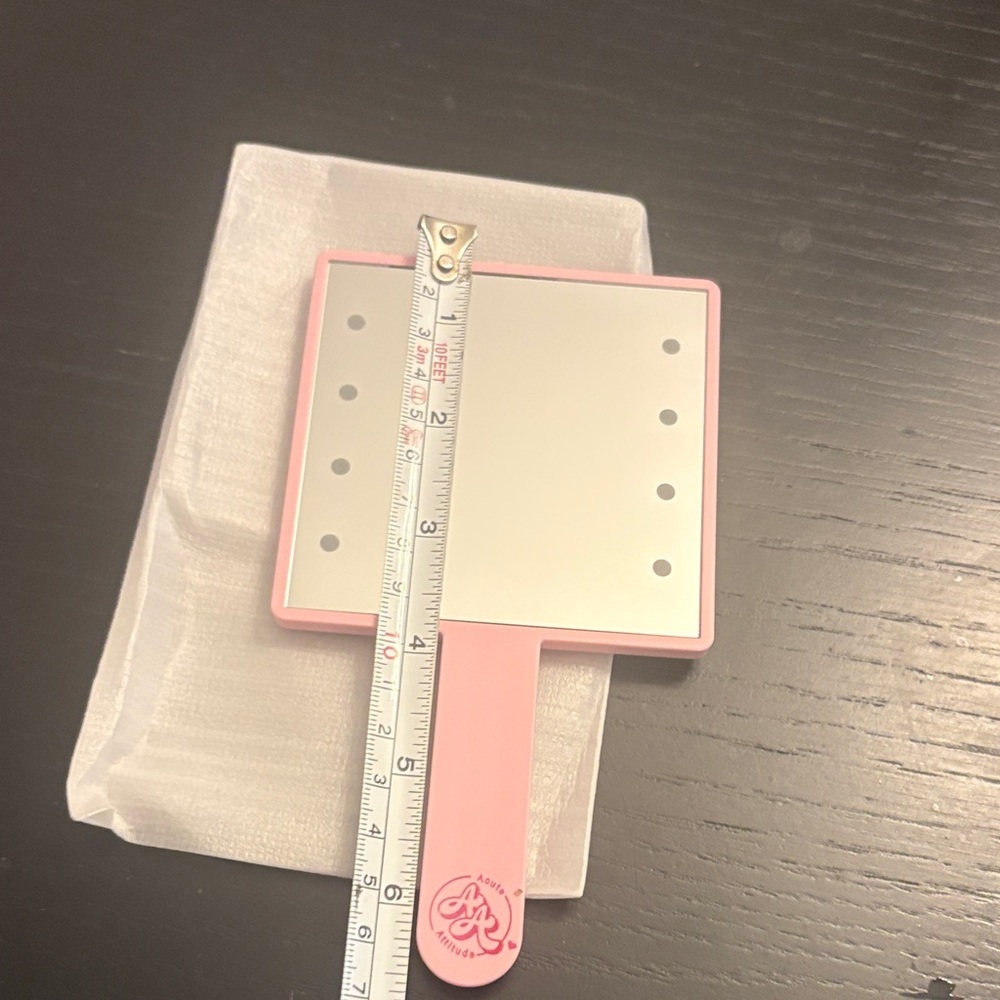 Self Made Pink LED Hand Mirror - Picture 3 of 3